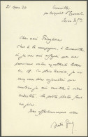 FRANKREICH 1930, Andre Gide (1869-1951), Französischer Schriftsteller, 1947 Nobelpreis Für Literatur, Eigenhändiger Brie - Andere & Zonder Classificatie