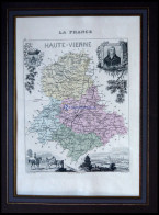 Departement Haute-Vienne Mit Gesamtansicht Der Hauptstadt Limoges Mit Dekorativer Personenstaffage, Farbiger Stahlstich  - Altri & Non Classificati