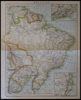 ALTE LANDKARTEN - SÜDAMER (27x21) , Generalkarte, Einblendungen Von Uruguay Und Rio De Janeiro, Gefaltet, Stahlstich, 18 - Other & Unclassified