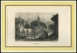 AHRENBERG, Teilansicht, Stahlstich Von Winkles Um 1840 - Prints & Engravings