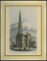 BERLIN: Die Neue Petrikirche, Kolorierter Holzstich Um 1880 - Prenten & Gravure