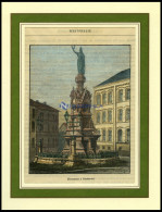 DORTMUND, Teilansicht Mit Denkmal, Kolorierter Holzstich Aus Malte-Brun Um 1880 - Stampe & Incisioni