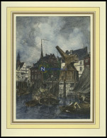 HAMBURG: Im Binnenhafen, Kolorierter Holzstich Von G. Schönleber Von 1881 - Estampas & Grabados