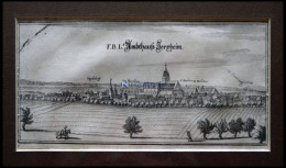 JERXHEIM, Gesamtansicht, Kupferstich Von Merian Um 1645 - Estampas & Grabados