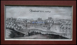 NIENBRÜGGE/OCKER, Gesamtansicht, Kupferstich Von Merian Um 1645 - Estampas & Grabados