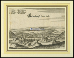 ROTHENBURG Auf D. SAALE, Gesamtansicht, Kupferstich Von Merian Um 1645 - Estampas & Grabados