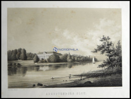 AUGUSTENBURG (Augustenborg Slot), Blick über Den Augustenburg Fjord Zum Schloß, Lithographie Mit Tonplatte Von Alexander - Lithografieën