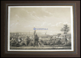 FREDERICIA (Fredericia), Ansicht Mit Mühle Und Kleiner Belt Im Hintergrund, Lithographie Mit Tonplatte Von Alexander Nay - Lithografieën