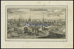 KOPENHAGEN, Gesamtansicht, Kupferstich Von Riegel Um 1690 - Lithografieën