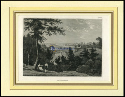 CARLSCRONA, Gesamtansicht Aus Der Ferne, Stahlstich Von B.I. Um 1840 - Lithografieën