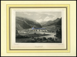 ANDER IM SCHAMSER TAL/GRAUBÜNDEN Gesamtansicht, Stahlstich Von Rohbock/Poppel Um 1840 - Litografia