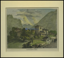 BÜRGLEN/KANTON URI: Tells-Kapelle, Kolorierter Holzstich Um 1880 - Lithografieën