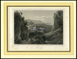 THUSIS, Teilansicht, Stahlstich Von Rohbock/Umbach Um 1840 - Lithografieën