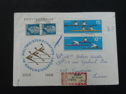 Aviron Rowing Lettre Recommandée Registered Cover Einschreiben Brief Strehla DDR 1966 Ref 422 - Roeisport