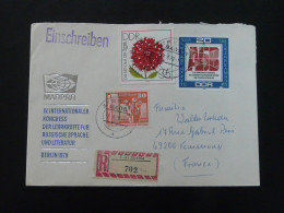 Russian Language And Literature Lettre Recommandée Registered Cover Einschreiben Brief Strehla DDR 1979 Ref 541 - Autres & Non Classés