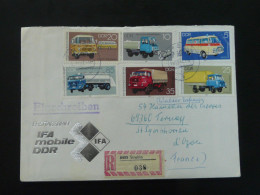 Camions Trucks Lettre Recommandée Registered Cover Einschreiben Brief Strehla DDR 1982 Ref 557 - Trucks