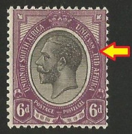 South Africa 1913. 6d Partial Missing 'Z' In 'ZUID'. (UHB 9 V1), SACC 10var*, SG 11var*. - Ongebruikt