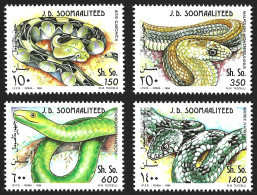 ANIMALS REPTILES Somalia 1994 MI.# 528 - 531 Snake Reptile Fauna Africa Wild Animals MNH Luxe Stamps Full Set - Serpents