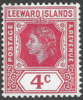 Leeward Islands. 1954 QEII. 4c MH. SG 130 - Leeward  Islands