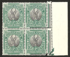 South Africa 1926. ½d DOUBLE STRIKE OF PERFS (UHB 33 V16). SACC 29P Var, SG 30P Var. - Nuovi