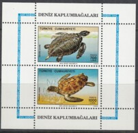 TÜRKEI  Block 28, Postfrisch **, Meeresschildkröten, 1989 - Hojas Bloque