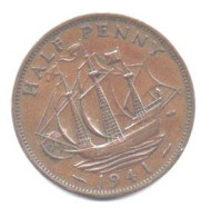 1941 - Gran Bretagna Half Penny      ------- - J. 1 Florin / 2 Schillings