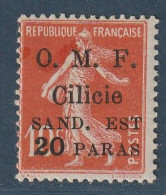 CILICIE - N°100 * (1919) 20 Pa Sur 10c Rouge  "SAND.EST" - Nuevos