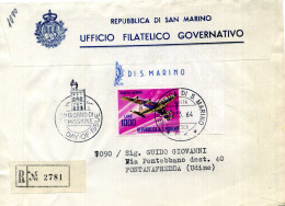 1964 SAN MARINO FDC Posta Aerea Aerei Moderni 1000 Lire Boeing 707 - FDC