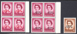 St. Lucia 1967 Mint No Hinge, Some Blocks, Sc# ,SG - St.Lucia (...-1978)