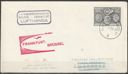 BRD Flugpost /Erstflug Convair-440 Brüssel - Frankfurt 1.4.1958 Ankunftstempel  (FP 234) - First Flight Covers