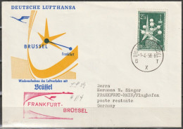 BRD Flugpost /Erstflug Convair CV-440 Brüssel - Frankfurt 1.4.1958 Ankunftstempel  (FP 235) - Premiers Vols