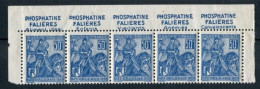 !!! 50 C JEANNE D'ARC BANDE DE 5 AVEC PUBS FALIERES NEUVE ** - Unused Stamps