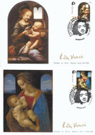 Finland Finnland Finlande 2019 Leonardo Da Vinci 500 Years From The Date Of Death Peterspost Set Of 2 Maxicards - Madonnas