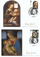 Finland Finnland Finlande 2019 Leonardo Da Vinci 500 Years From The Date Of Death Peterspost Set Of 2 Maxicards - Madonna