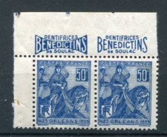 !!! 50 C JEANNE D'ARC PAIRE AVEC PUBS DENTIFRICES BENEDICTINS NEUVE */** - Ungebraucht