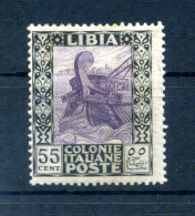 1921 LIBIA "Pittorica" N.29 55 Centesimi * Nero E Violetto - Libië