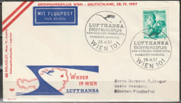 BRD Flugpost /Erstflug Convair CV-440 Wien - München 28.4.1957 Ankunftstempel 28.4.57 (FP 236) - Primeros Vuelos
