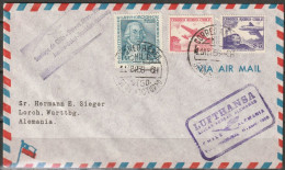 BRD Flugpost /Erstflug Superconstellation Santiago De Chile - Frankfurt  11.4.1958 Ankunftstempel 13.4583 (FP 238) - Erst- U. Sonderflugbriefe