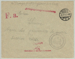 Deutsches Reich 1915, Kriegsgefangenensendung Lager Guben - Agentur Für Kriegsgefangene / Prisoners Of War Agency Genève - Gevangenenpost
