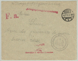 Deutsches Reich 1915, Kriegsgefangenensendung Lager Guben - Agentur Für Kriegsgefangene / Prisoners Of War Agency Genève - Correos De Prisioneros De Guerra