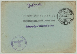 Deutsches Reich 1943, Brief Feldpost Kriegsgefangenenpost Bad Lippspringe - Kirchborchen, Kneipp-Kuren - Kriegsgefangenenpost