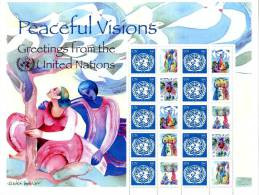 ONU New-York 2007 - Feuille De Timbres Personnalisés "Peaceful Visions ** Très Rare - Hojas Y Bloques