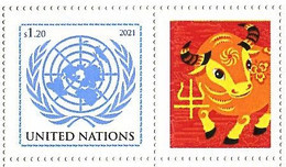 ONU New-York 2021 - "Chinese Lunar Calendar" Year Of The Ox  Boeuf - Détaché De Feuille Perso ** - Astrologie