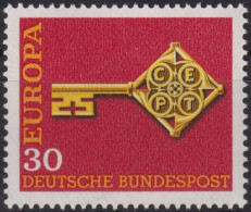 1968 Deutschland > BRD, ** Mi:DE 560, Sn:DE 984, Yt:DE 424, Europa (C.E.P.T.) 1968 - Schlüssel - 1968