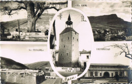52460. Postal JACA (Huesca). Vistas Varias Ciudadela, Peña Oroel, Torre Reloj, Universidad Y Banco De La Salud - Huesca