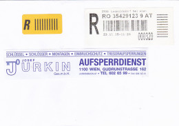 COMPANY HEADER STICKER, REGISTERED COVER, 2015, AUSTRIA - Cartas & Documentos