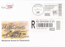 MODERN ART IN AUSTRIA, BARCODE, REGISTERED SPECIAL COVER, 2015, AUSTRIA - Storia Postale