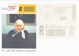 INTERNATIONAL YEAR OF OLDER PEOPLE, OLD WOMAN, REGISTERED SPECIAL COVER, 2009, AUSTRIA - Covers & Documents
