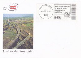 EXPANSION OF THE WEST RAILWAY, LANDSCAPE, POSTAGE PAID SPECIAL COVER, 2014, AUSTRIA - Storia Postale