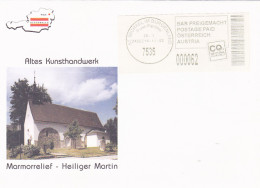 ANTIQUE ARTWORKS, ST MARTIN MARBLE CHURCH, POSTAGE PAID SPECIAL COVER, 2014, AUSTRIA - Cartas & Documentos